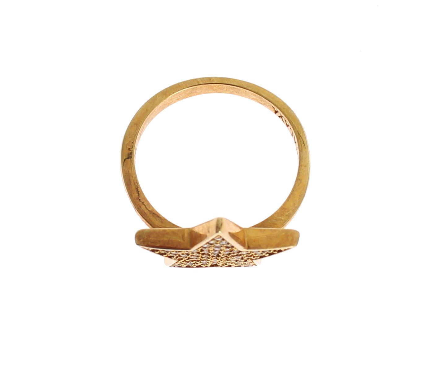 Eleganter vergoldeter Sterlingsilberring mit CZ-Kristallen