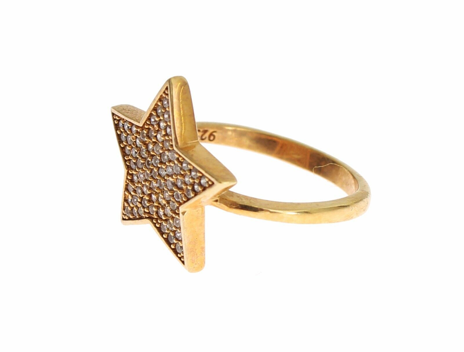 Eleganter vergoldeter Sterlingsilberring mit CZ-Kristallen
