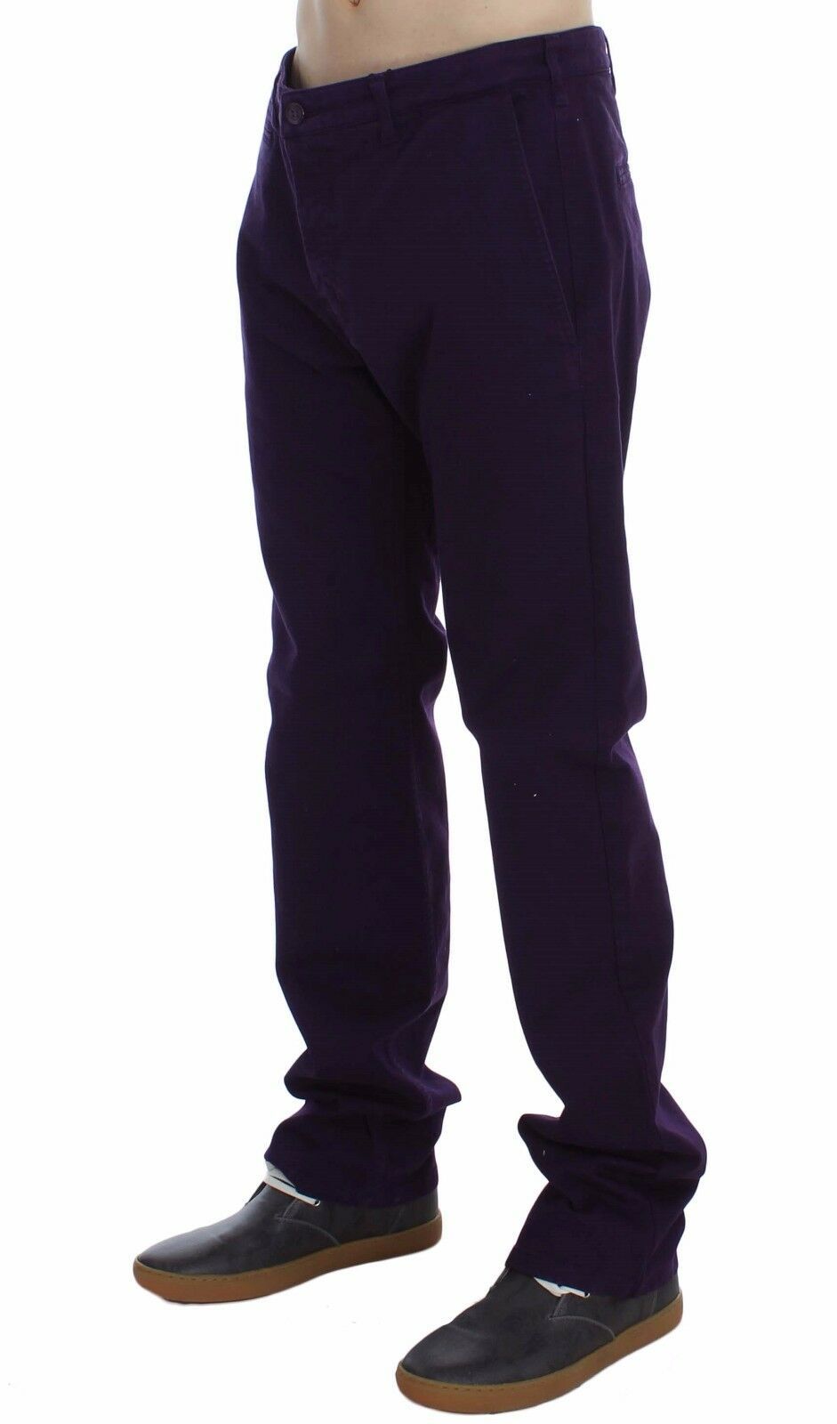 Lilafarbene Slim-Chinos aus Baumwollstretch