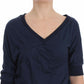 Elegant Deep V-Neck Sweater in Blue