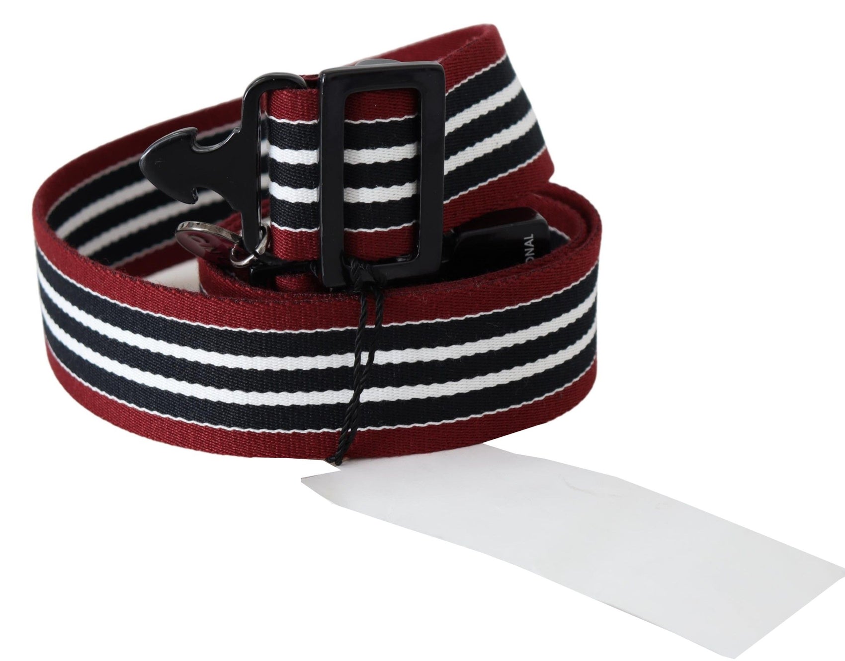 Gestreifter Modegürtel aus Leder in Schwarz und Rot
