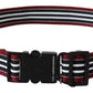 Striped Leather Fashion Belt in Black & Red