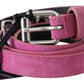 Fuschia Pink Leather Waist Belt