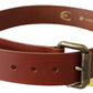 Chic Brown Leather Logo Waist Belt