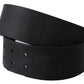 Elegant Solid Black Leather Belt