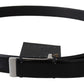 Elegant Black Leather Waist Belt