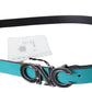 Chic Blue Green Leather Fashion Belt