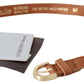 Elegant Brown Leather Double Buckle Belt