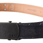 Chic Blue Leather Waist Belt