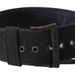 Elegant Black Leather Classic Belt