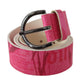 Elegant Pink Leather Fashion Belt