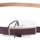 Elegant Maroon Leather Belt with Gold-Tone Buckle