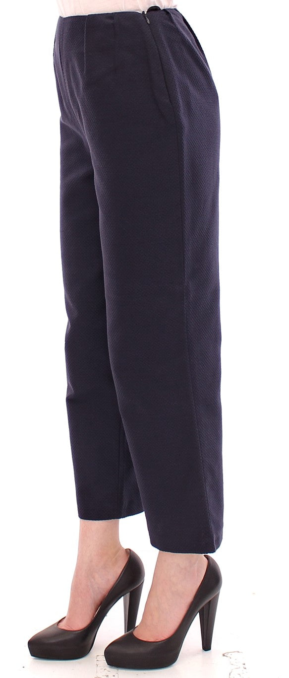 Schicke verkürzte blaue Hose – Exquisite Handwerkskunst