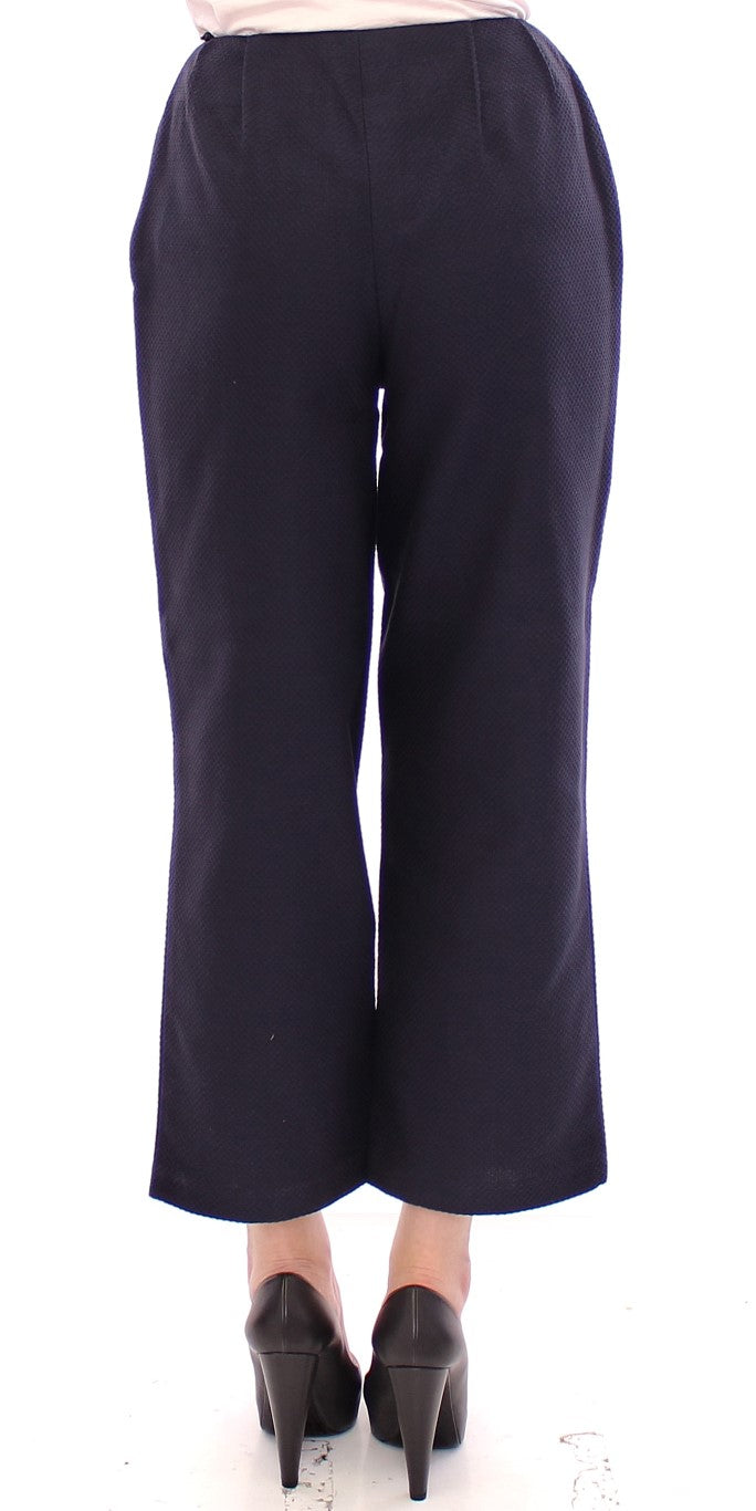 Schicke verkürzte blaue Hose – Exquisite Handwerkskunst