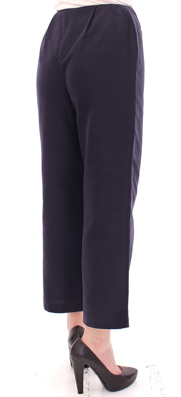 Schicke verkürzte blaue Hose – Exquisite Handwerkskunst