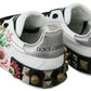 Floral Crystal-Embellished Leather Sneakers