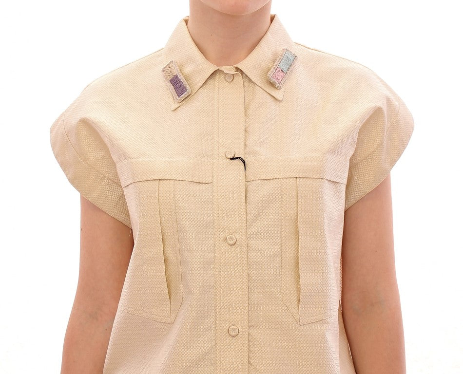 Elegantes beiges Blusen-Tanktop