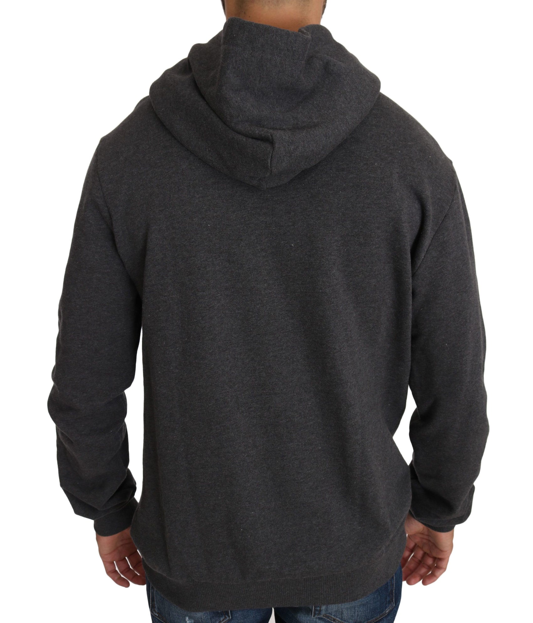 Grauer Pullover mit Kristallherz-Pistolenmotiv