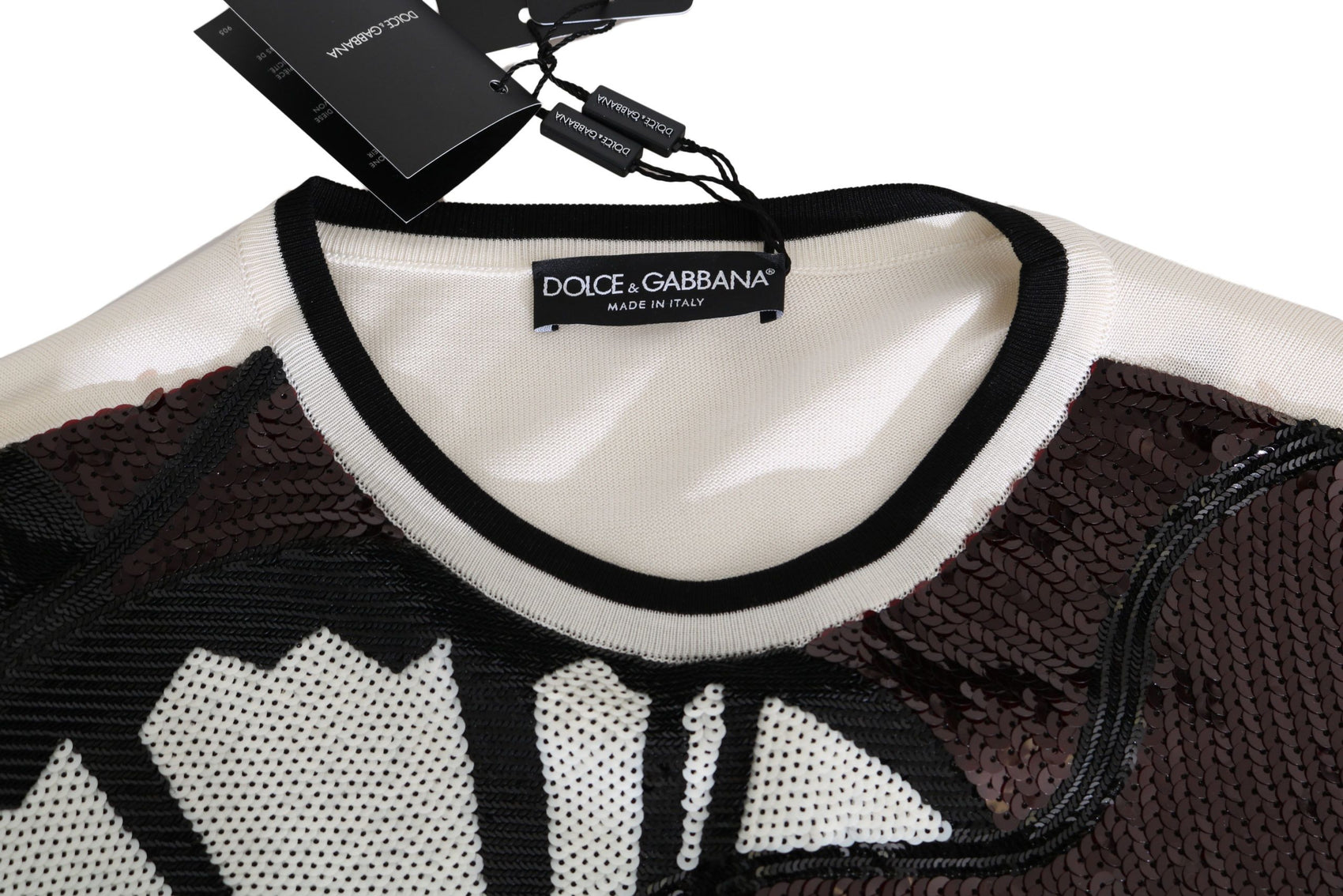 New York Jazz Pailletten-Seidenpullover
