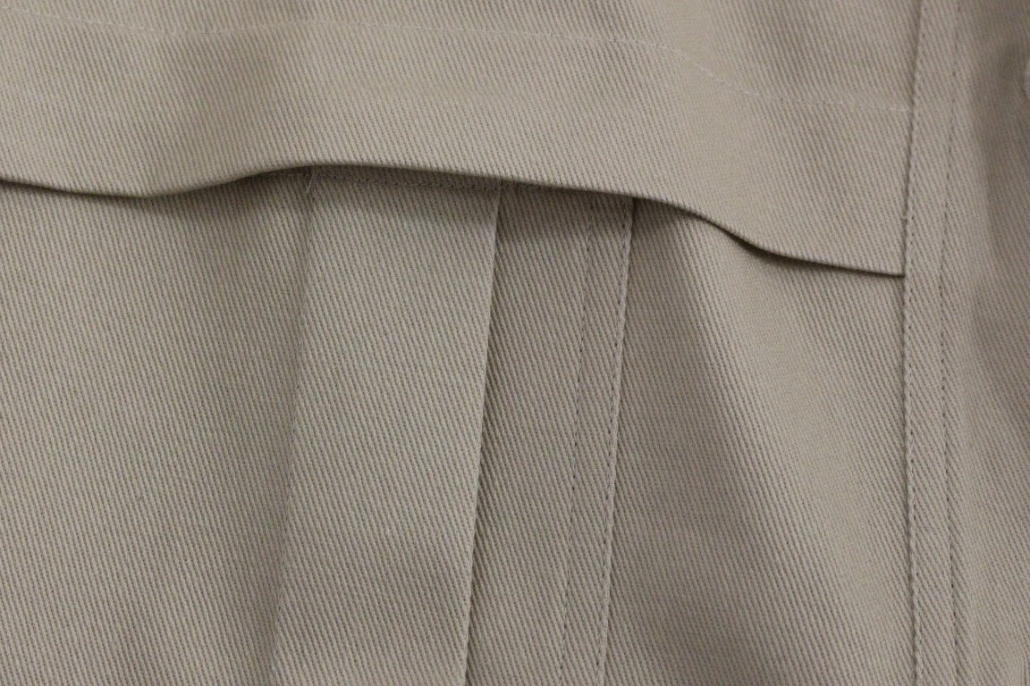 Ärmelloses beiges Baumwoll-Tanktop mit Broschen