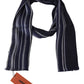 Chic Multicolor Wool Silk Striped Scarf