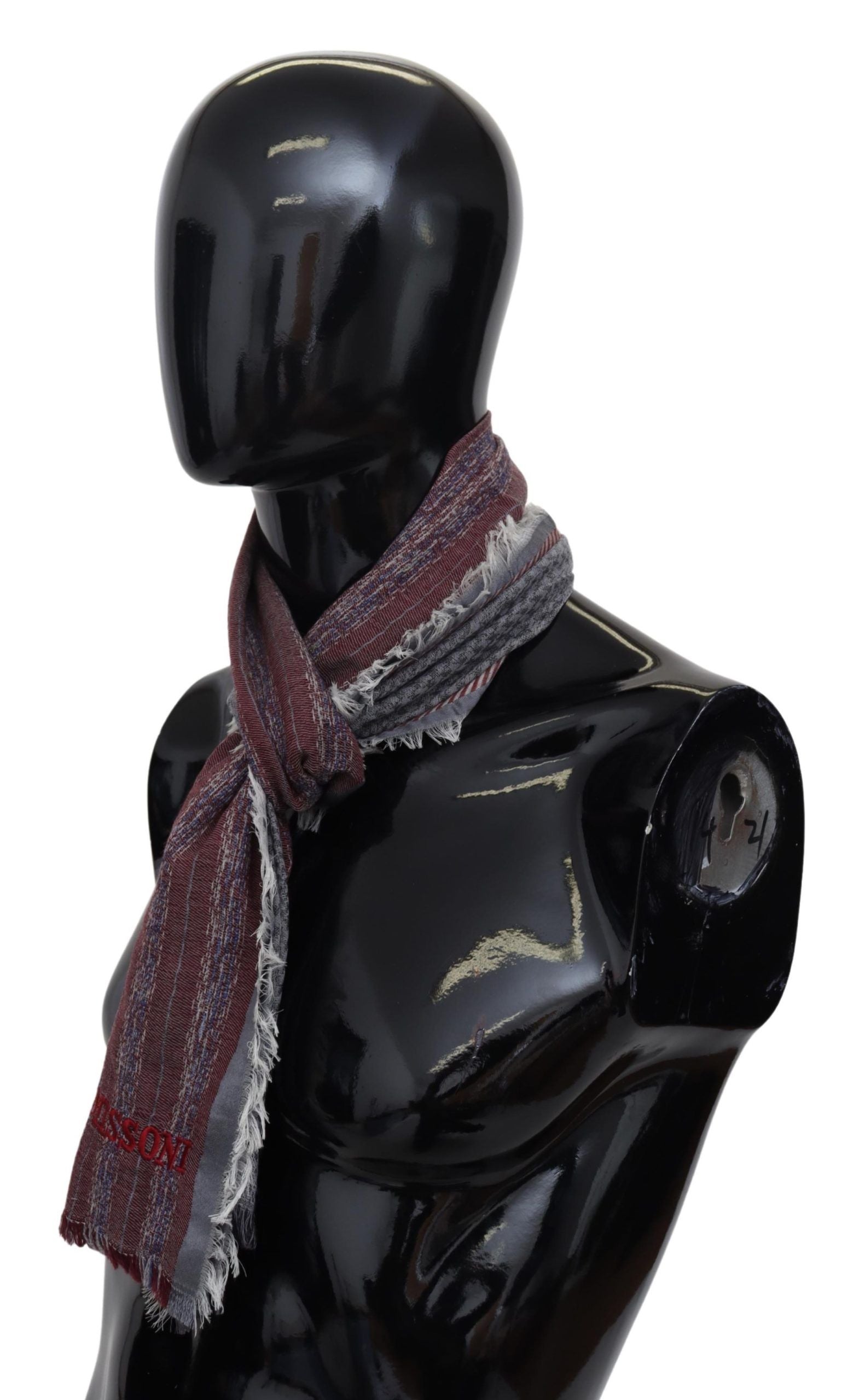 Sciarpa elegante in lana a righe con logo