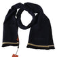 Elegant Unisex Wool Scarf with Embroidered Logo