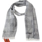 Chic Unisex Gray Wool Scarf with Logo Embroidery