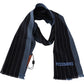 Chic Striped Wool-Silk Unisex Scarf