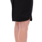 Elegant Black Wool-Cotton Blend Skirt