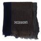 Elegant Multicolor Wool Scarf with Signature Embroidery