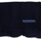 Elegant Blue Wool Scarf with Embroidered Logo