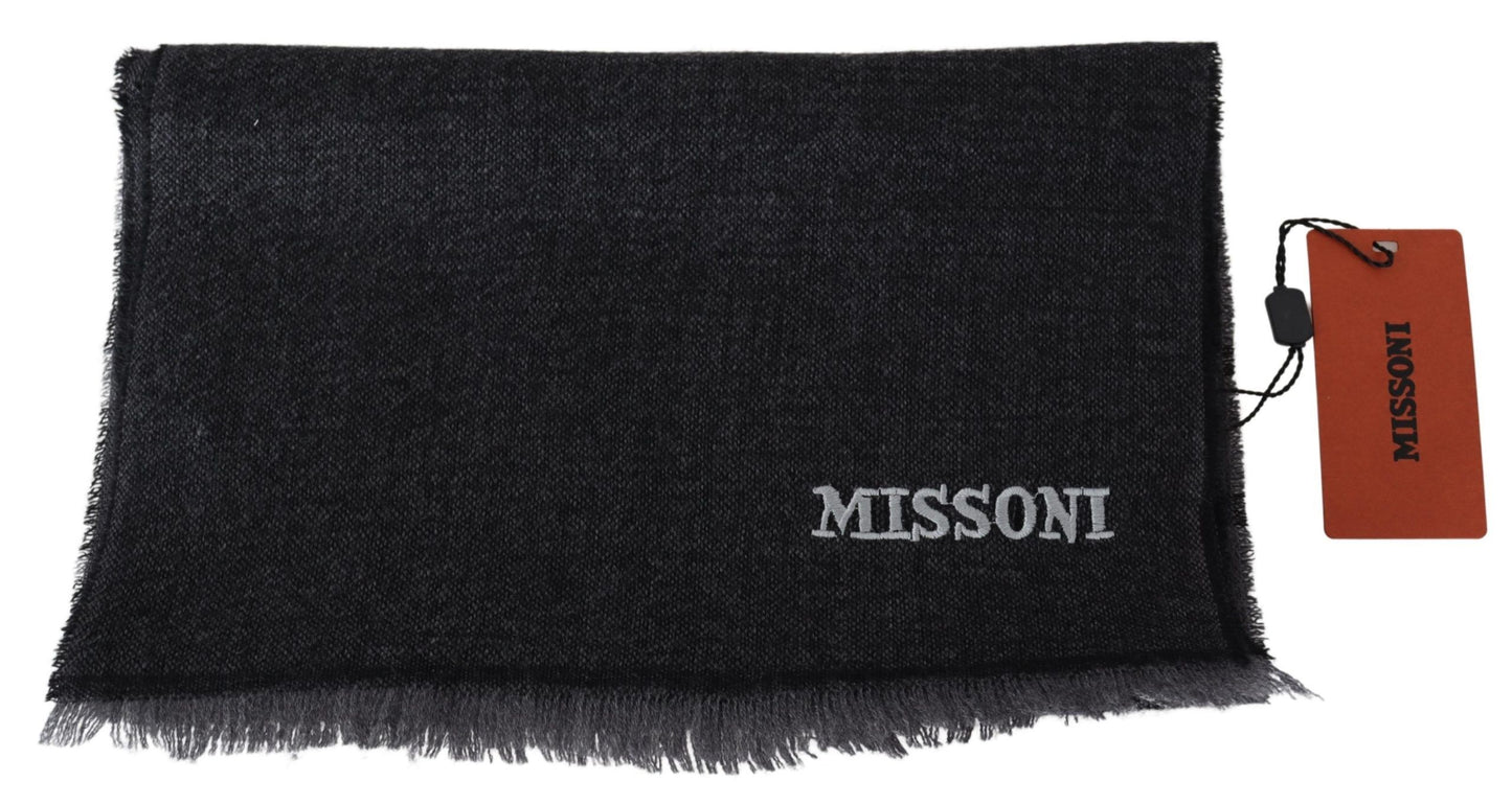 Elegant Wool Scarf with Signature Stripes