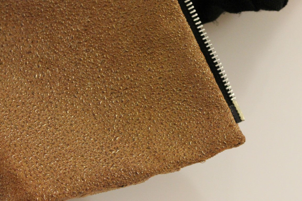 Ärmellose Leder-Couture-Weste in sattem Braun
