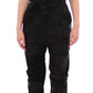 Elegant Black Leather Jumpsuit with Waist Strap