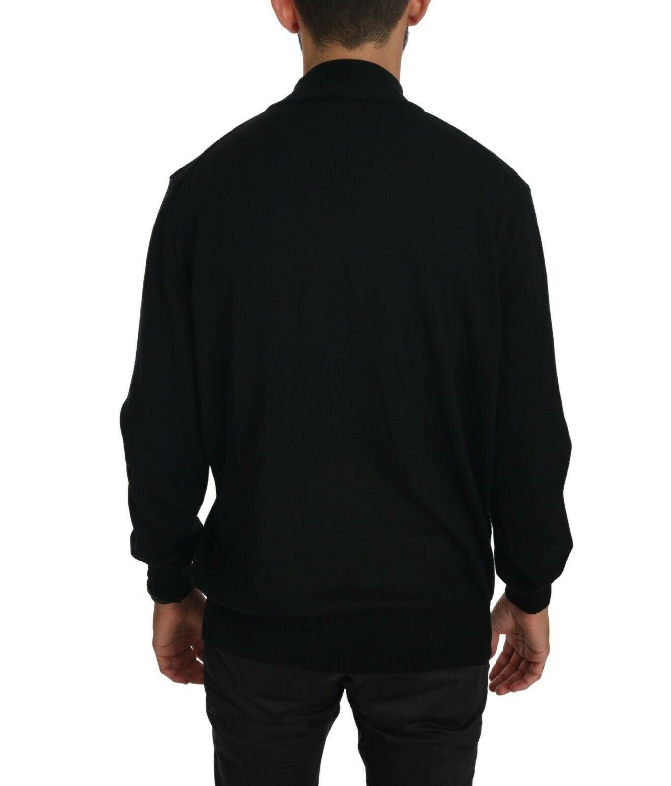 Eleganter schwarzer Pullover aus Schurwolle