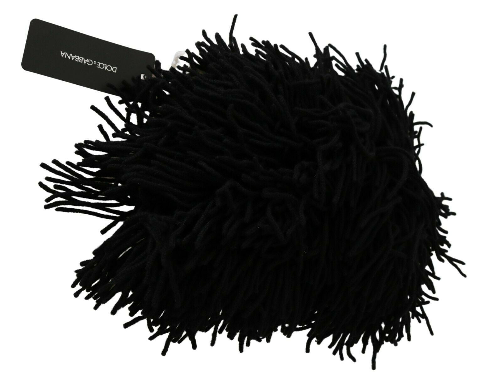 Schwarz-weiße gestrickte Kaschmirmütze
