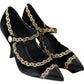 Elegant Velvet Patent Embroidered Pumps