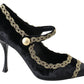 Elegant Velvet Patent Embroidered Pumps