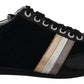 Elegant Black Leather Sport Sneakers