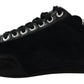 Elegant Black Leather Sport Sneakers