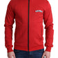 Schicker roter Rollkragen-Strickjacke mit Reißverschluss