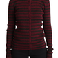 Eleganter gestreifter Viskose-Cardigan