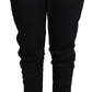 Eleganti pantaloni jogger neri con logo iconico