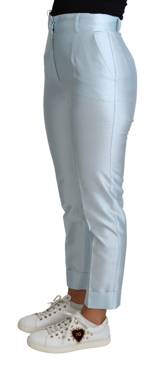 Pantaloni eleganti in seta a vita alta