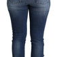 Jeans skinny in denim a vita alta con decorazioni