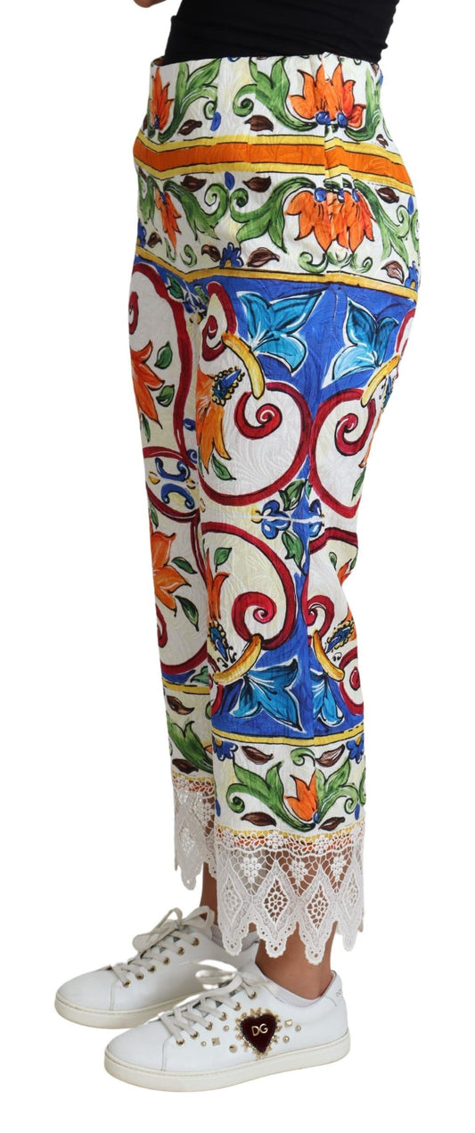 Pantaloni corti a vita alta in maiolica