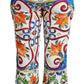 Pantaloni corti a vita alta in maiolica