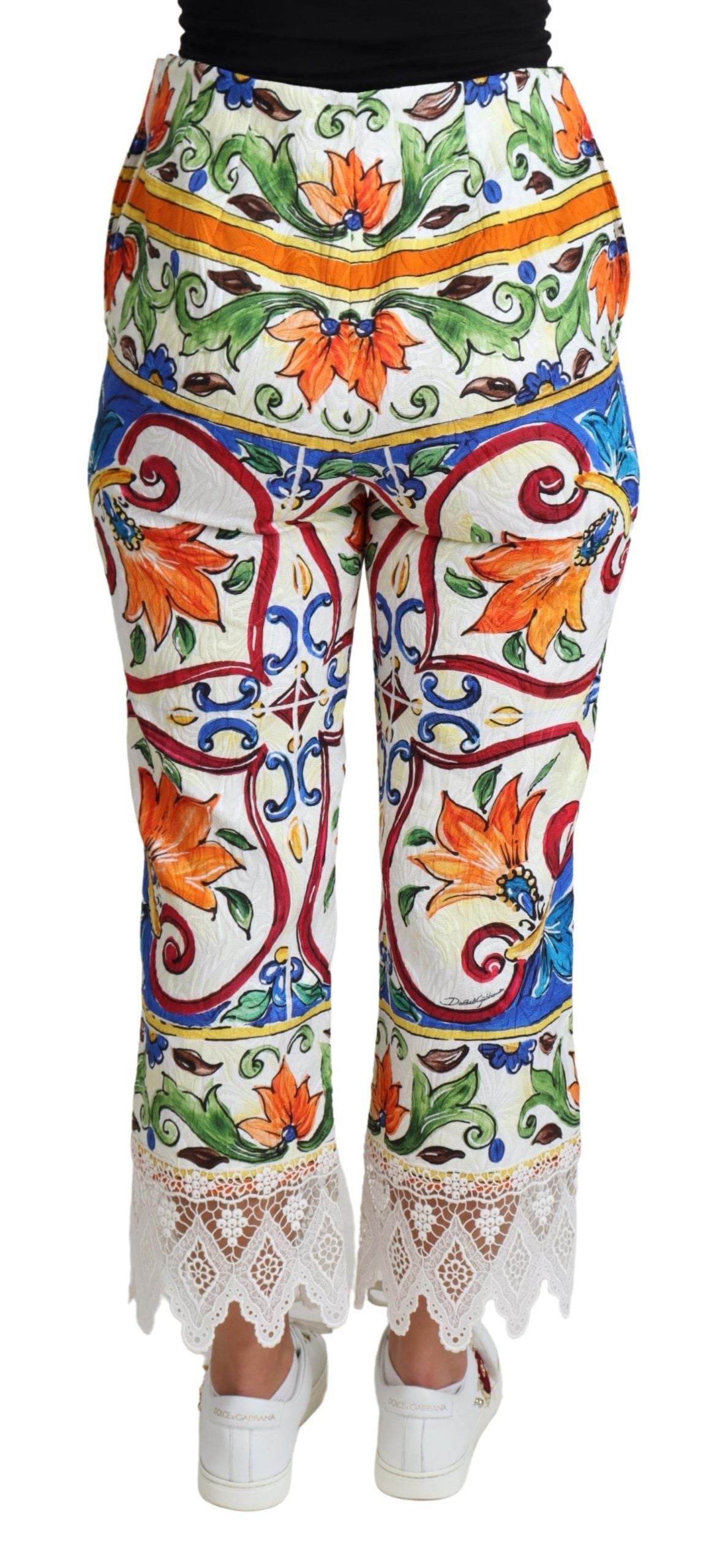 Pantaloni corti a vita alta in maiolica
