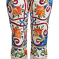 Pantaloni corti a vita alta in maiolica